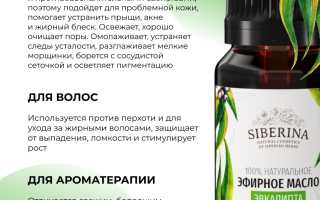 Эфирное масло эвкалипта свойства и применение